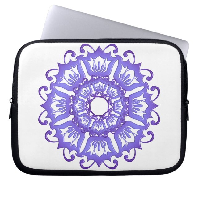 Capa Para Notebook Mandala. violeta floral (Frente)