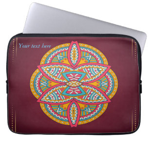 Capa Para Notebook Mandalas em Maroon repete design