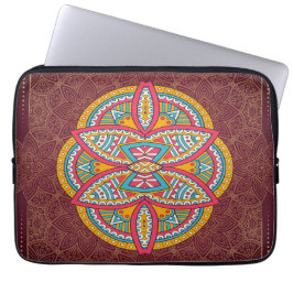 Capa Para Notebook Mandalas em Maroon repete design