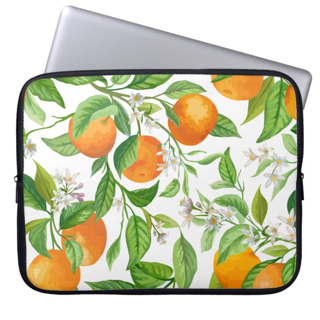 Capa Para Notebook Mandarina: Padrão Colorido Tropical (Frente)