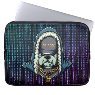 Capa Para Notebook Manga de Bulldog Hacker Cyberpunk