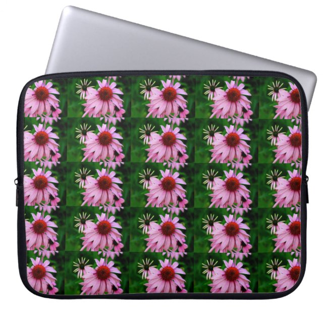 Capa Para Notebook manga de flores de echinacea rosa (Frente)