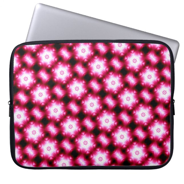 Capa Para Notebook manga de padrão geométrico branco-vermelho e preto (Frente)