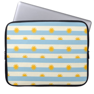 Capa Para Notebook Manga Horizontal Listrada Creme com Rebrilho Solar