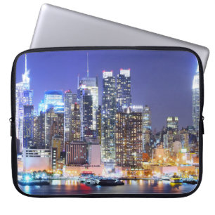 Capa Para Notebook Manhattan Skyline à noite