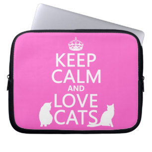 Capa Para Notebook Mantenha a calma e ame gatos