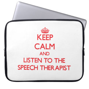 Capa Para Notebook Mantenha a calma e escute o terapeuta de discurso