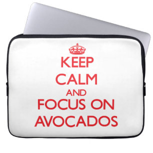 Capa Para Notebook Mantenha a calma e o foco em ABACATES