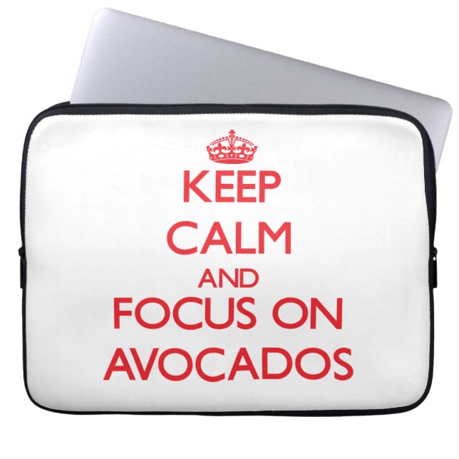 Capa Para Notebook Mantenha a calma e o foco em ABACATES (Frente)