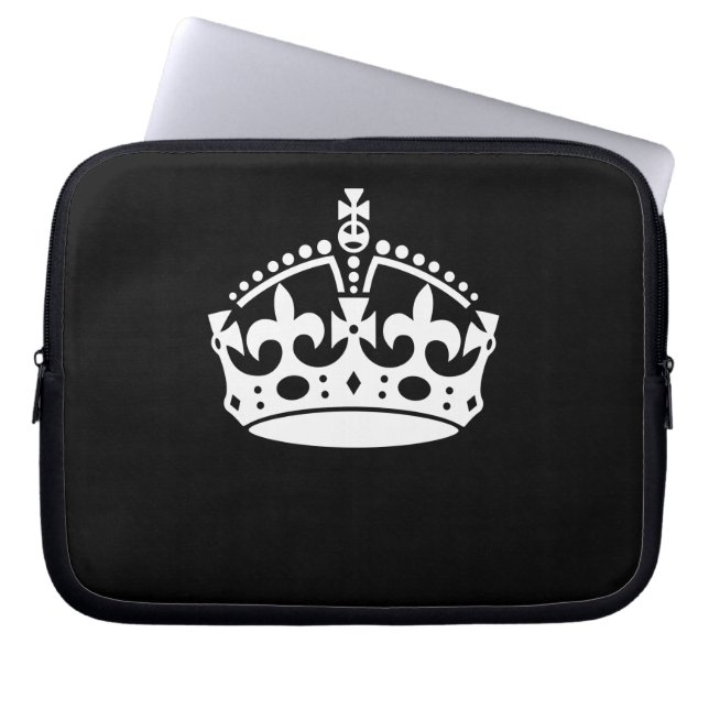 Capa Para Notebook MANTENHA CALM CROWN em preto Personalize isso! (Frente)