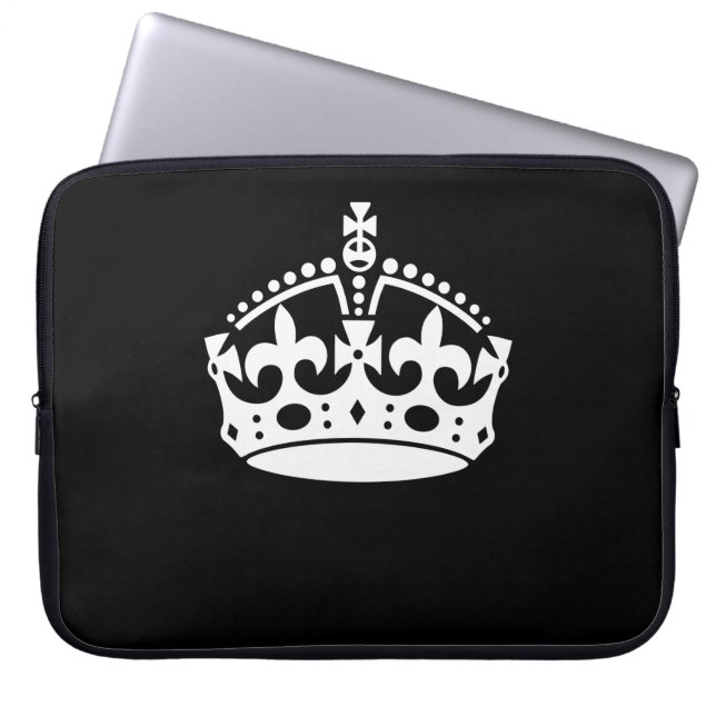 Capa Para Notebook MANTENHA CALM CROWN em preto Personalize isso! (Frente)