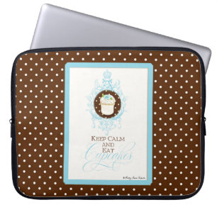 Capa Para Notebook Mantenha calmo & coma cupcakes - chique na moda da