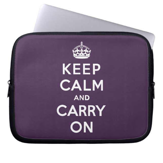 Capa Para Notebook Mantenha calmo e continue o roxo de Dioxazine (Frente)