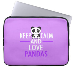 Capa Para Notebook Mantenha Calmos e Amores Pandas