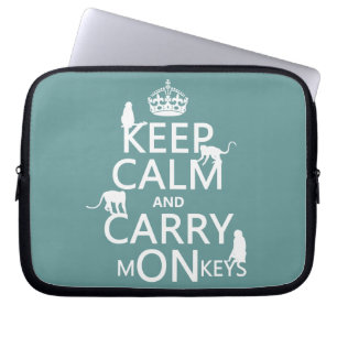 Capa Para Notebook Mantenha macacos calmos e do carregar - todas as