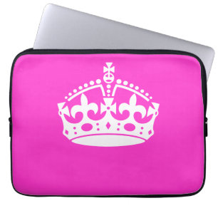Capa Para Notebook Mantenha o CALM CROWN no rosa quente Personalize i