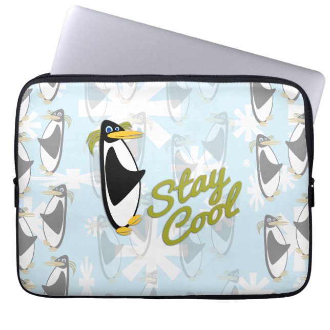 Capa Para Notebook Mantenha o estilo Pinguim Legal (Frente)