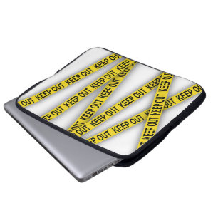 Capa Para Notebook Mantenha-se afastado não atravesse a fita da políc