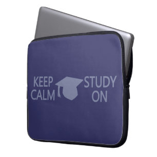 Capa Para Notebook Mantenha-se Calmo e Estudo na bolsa de laptop pers