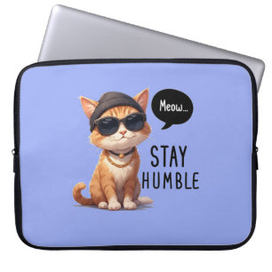 Capa Para Notebook Mantenha-se humilde Design de Laptop de de Gato E
