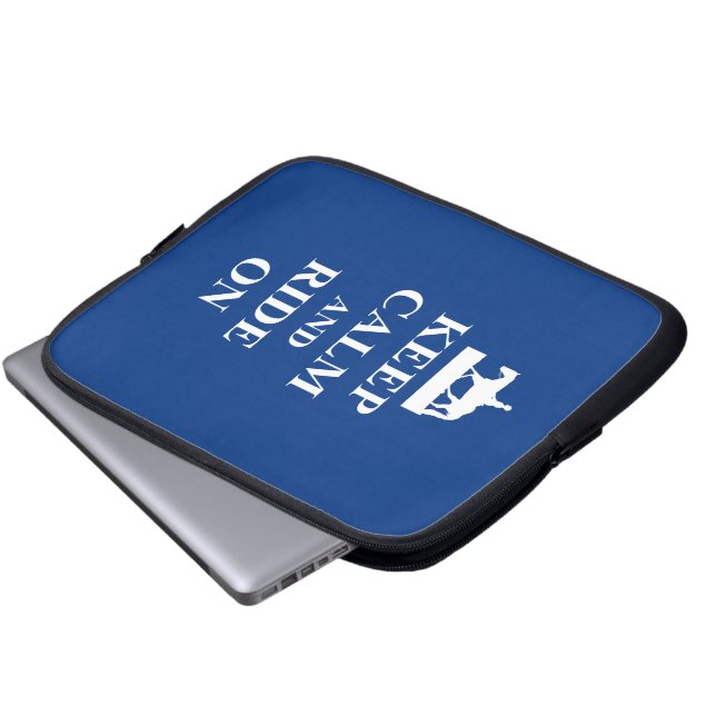 Capa Para Notebook Manter calma e andar (azul) (Frente Inferior)