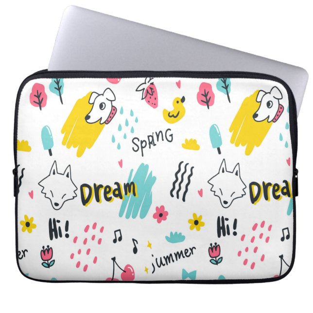 Capa Para Notebook Mão de cor doce desenhada (Frente)