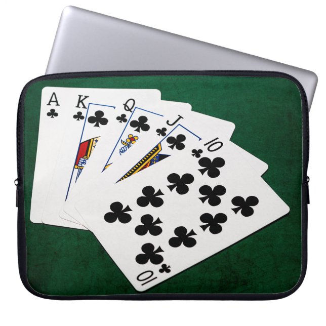 Capa Para Notebook Mãos-Poker - Royal Flush - Acessórios para Pistas (Frente)