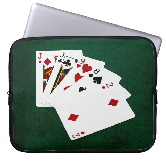 Capa Para Notebook Mãos-Poker - Um Par - Jack (Frente)
