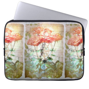 Capa Para Notebook Mapa, compasso, rosas