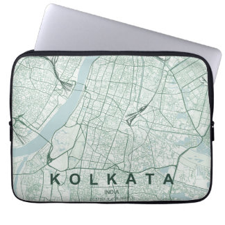Capa Para Notebook Mapa da Cidade de Kolkata, Índia & Texto Personali