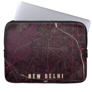 Capa Para Notebook Mapa da Cidade de Nova Deli Design Minimalista