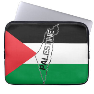 Capa Para Notebook Mapa da Palestina Livre sobre a Bandeira da Palest