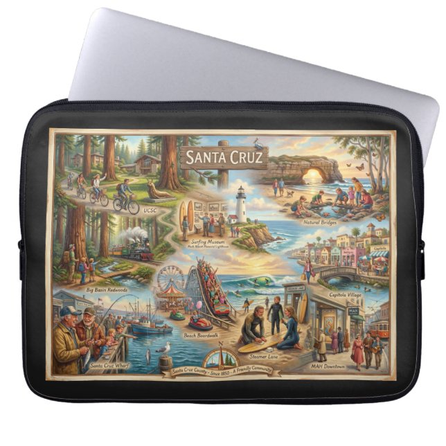 Capa Para Notebook Mapa da Vibração de Santa Cruz – Impressão Artísti (Frente)