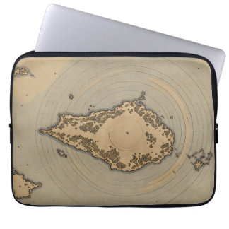 Capa Para Notebook Mapa de Ilha Vintage Antigo Fantasia Cartografia