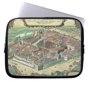 Capa Para Notebook Mapa de Leipzig, de "Civitates Orbis Terrarum"