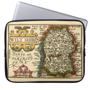Capa Para Notebook Mapa do Atlas Antiquário Antigo do Condado de Wilt