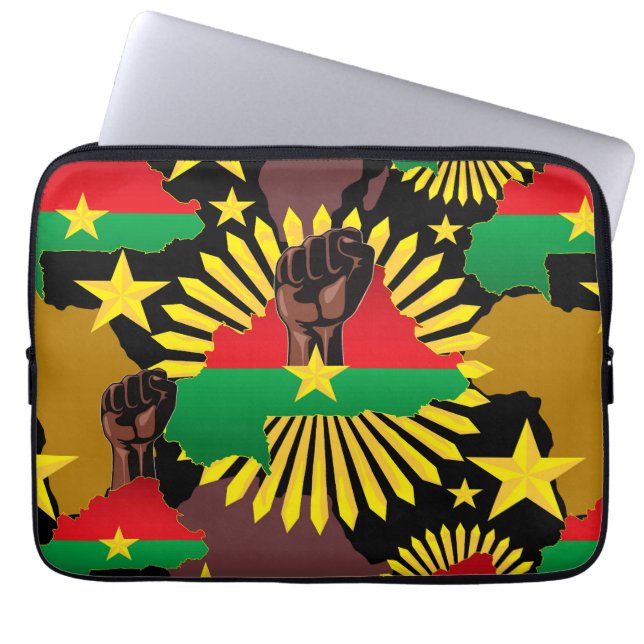 Capa Para Notebook Mapa do Burkina Faso, Bandeira e Resistência à Rev (Frente)
