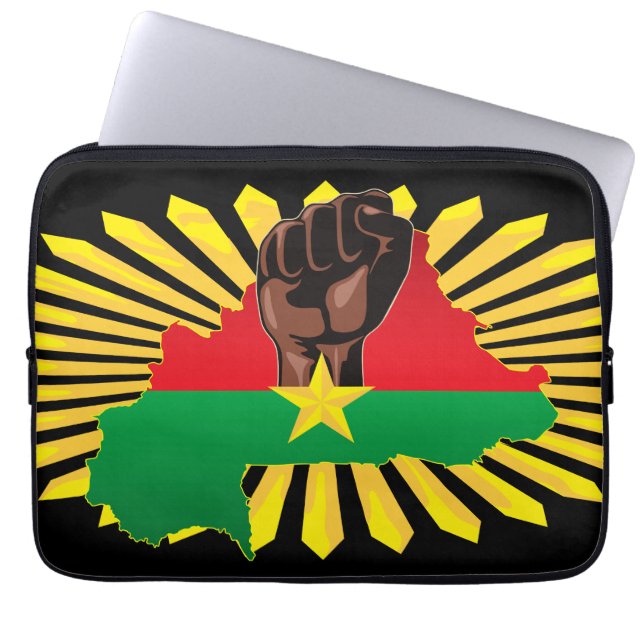 Capa Para Notebook Mapa do Burkina Faso, Bandeira e Resistência à Rev (Frente)