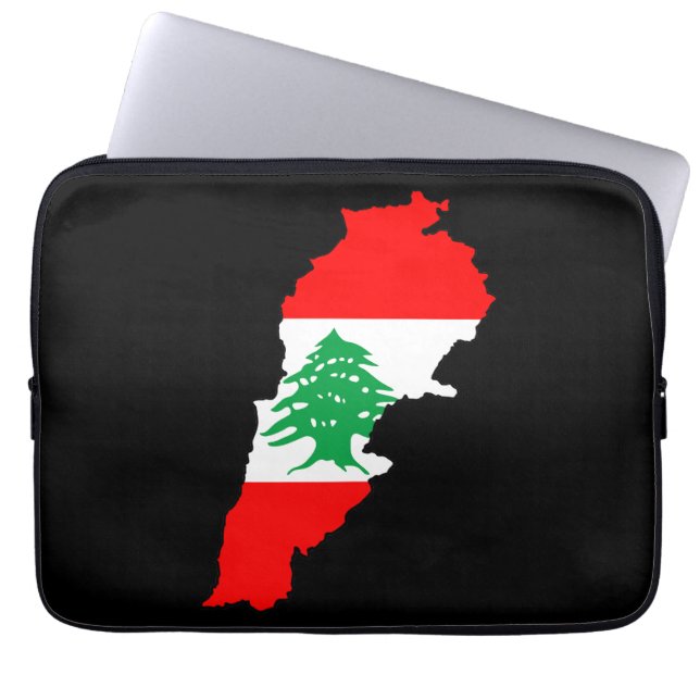 Capa Para Notebook Mapa do Líbano com Bandeira (Frente)