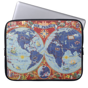 Capa Para Notebook Mapa do Mundo da Air France