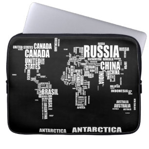 Capa Para Notebook Mapa do mundo da tipografia