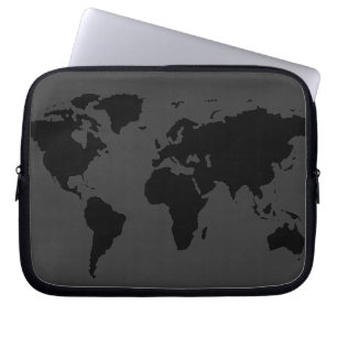 Capa Para Notebook mapa do mundo negro estilizado