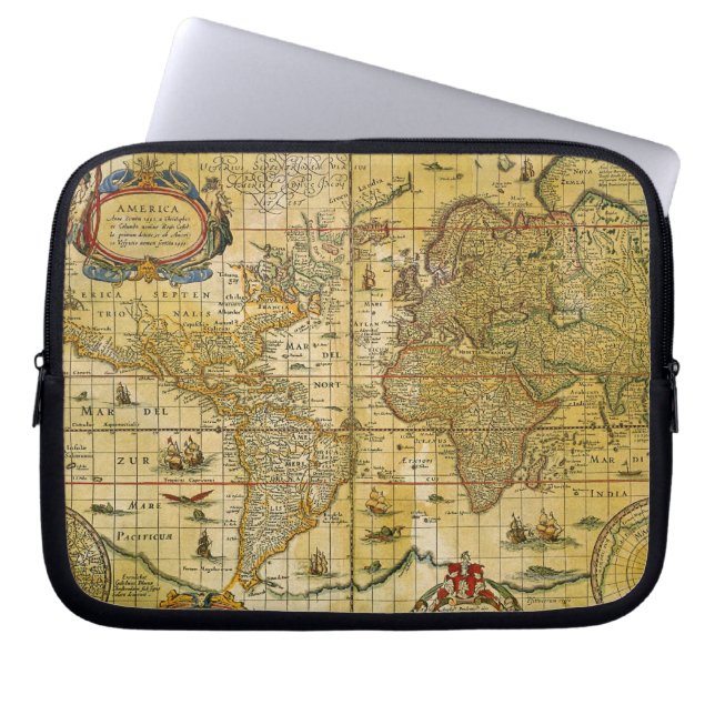 Capa Para Notebook Mapa do Mundo Vintage (Frente)