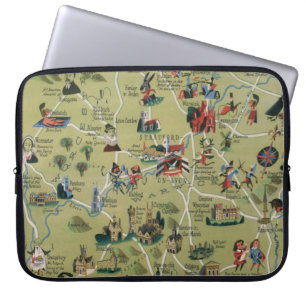 Capa Para Notebook Mapa Dunlop do País Shakespeare, Inglaterra