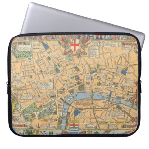 Capa Para Notebook Mapa Infantil de Londres, Inglaterra