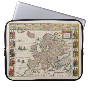 Capa Para Notebook Mapa medieval da Europa (por Willem Blaeu)