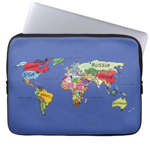 Capa Para Notebook Mapa Mundial