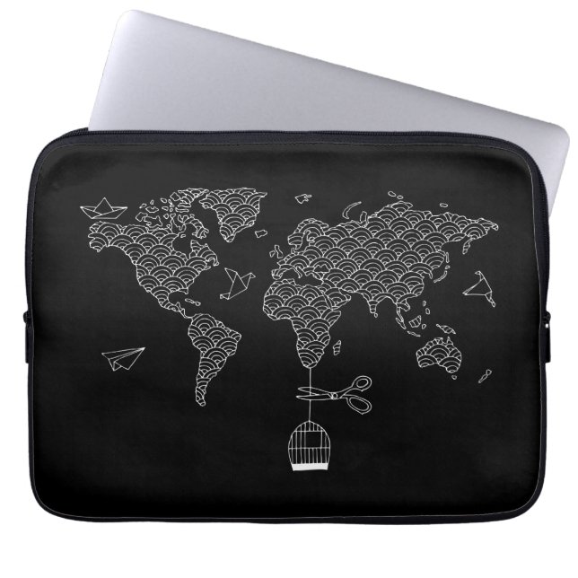 Capa Para Notebook Mapa Mundial (Frente)