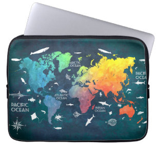 Capa Para Notebook mapa mundial 12