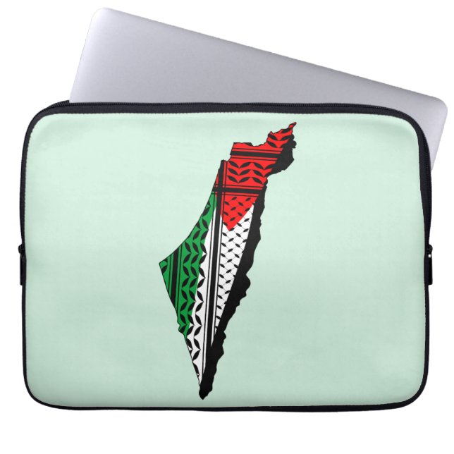 Capa Para Notebook Mapa Palestino que Bandeira e Padrão Keffiyeg (Frente)